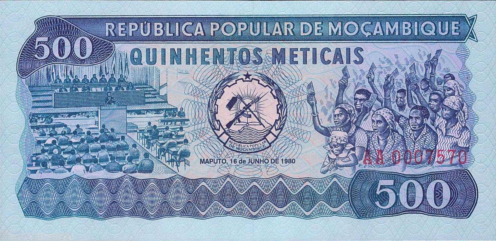 Mozambique 500 1980 UNC P-127